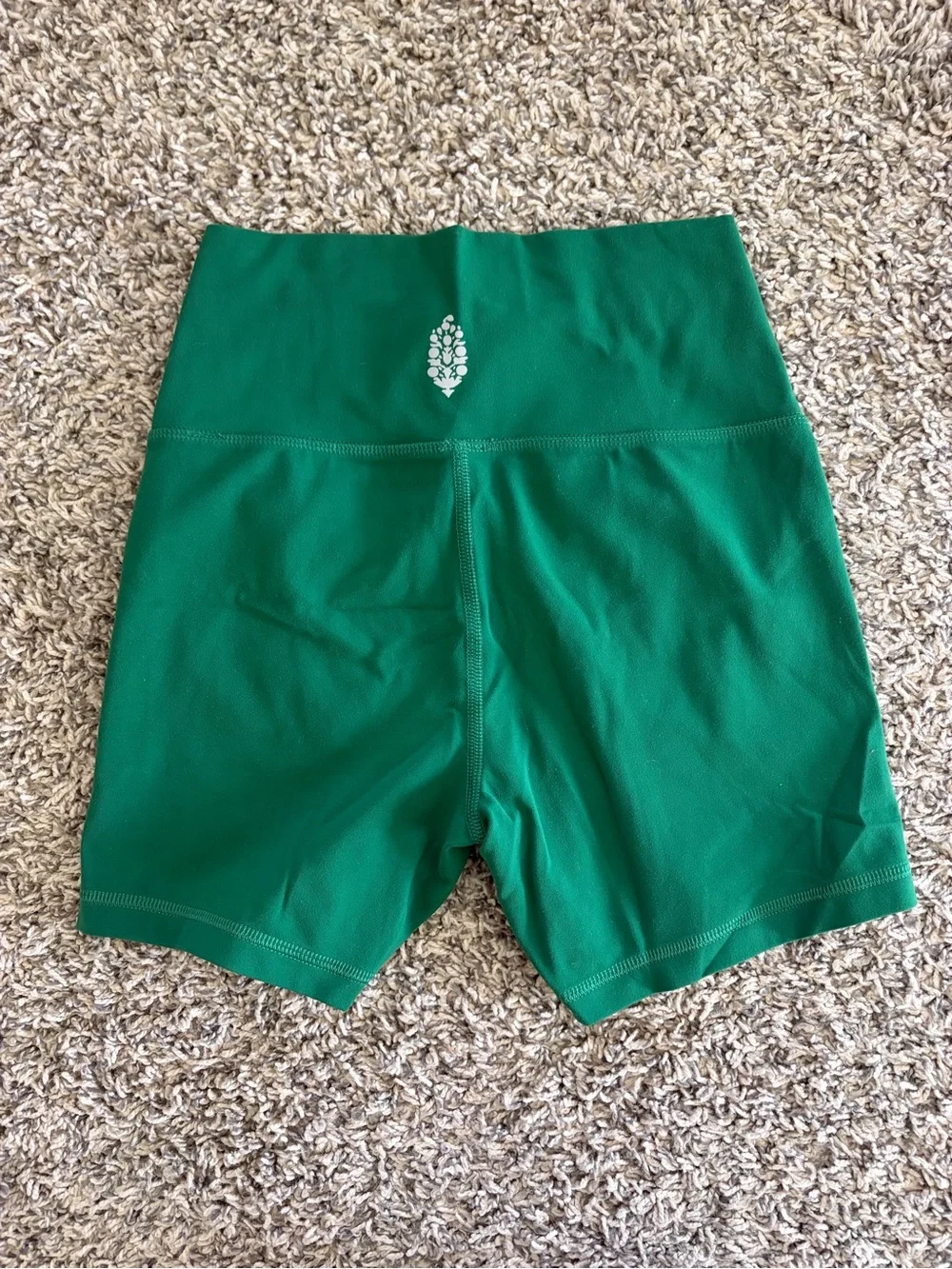 FP Movement by Free People Emerald Green High-Rise Bike Shorts - Picture 1 of 3